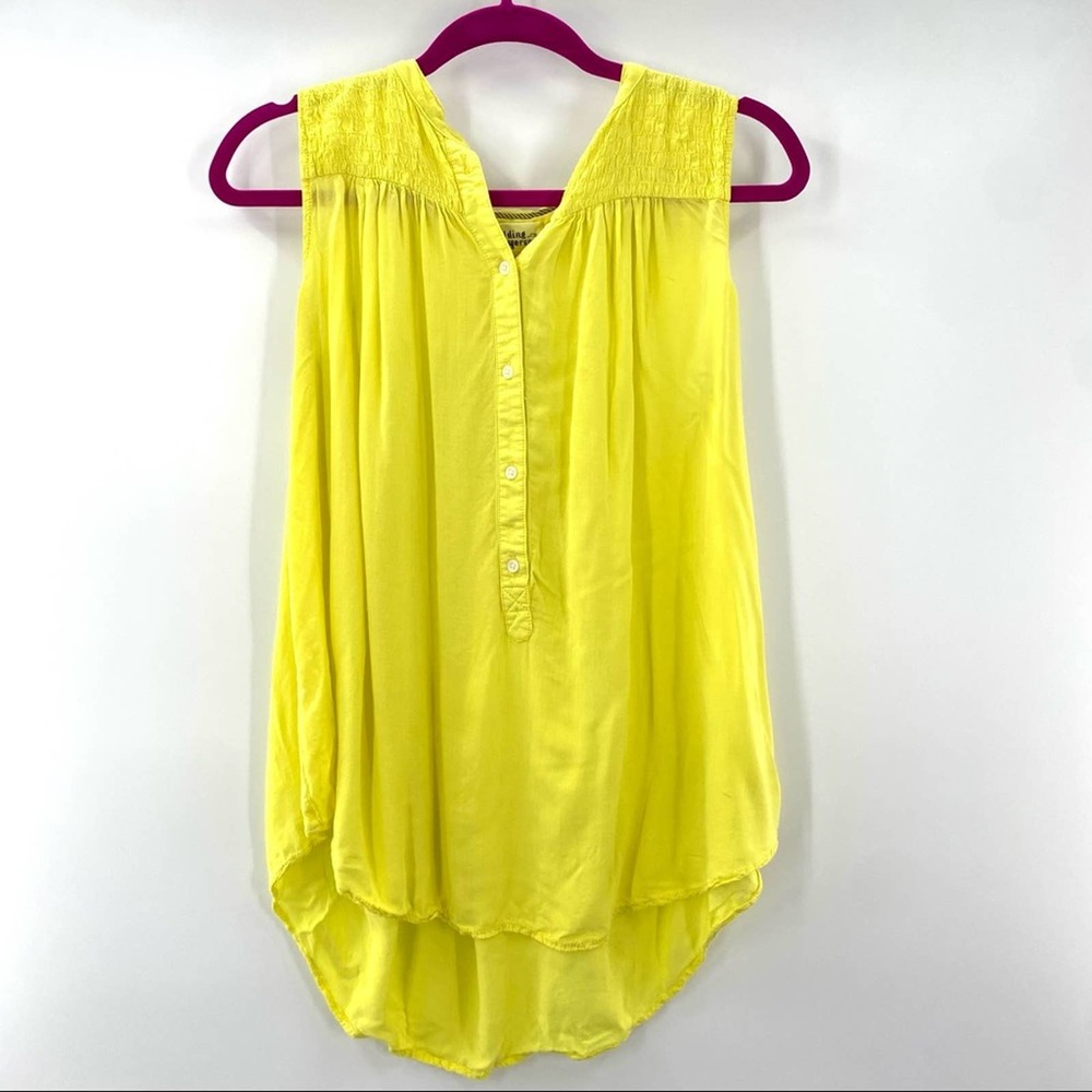 Anthro Holding Horses Yellow Sleeveless Blouse